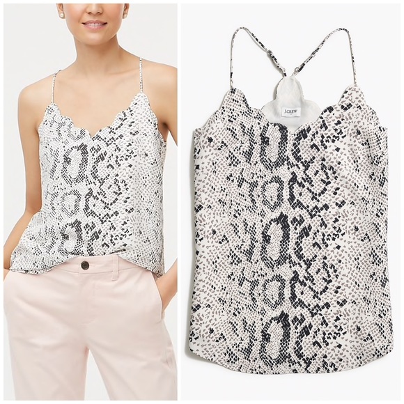 J. Crew Tops - J. Crew Serpentine Snakeskin Scallop Cami 14 XL